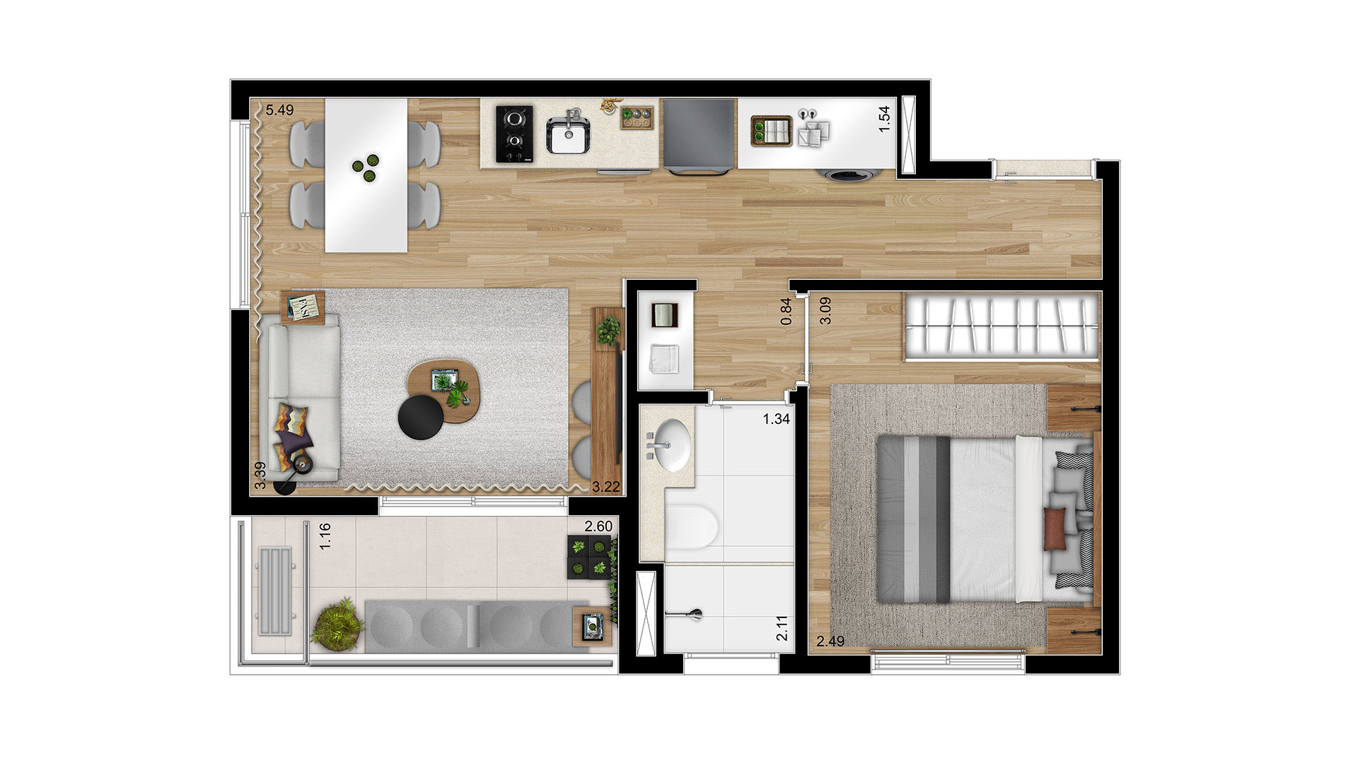 36m² - 1 dorm.